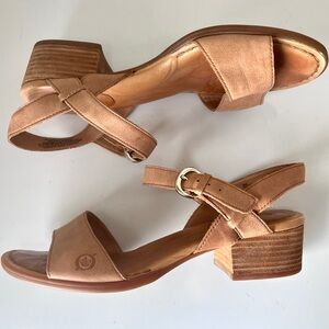 Børn Leather Ankle Strap Sandals Size 8M Comfort Heel